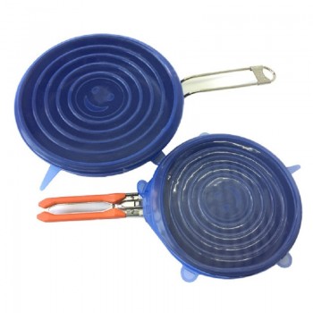 6PCS/Set Silicone pots pan lids Bowl Cup cover Stretch Suction Kitchen Cooking Food Hopper Home Stopper Universal Cookware parts