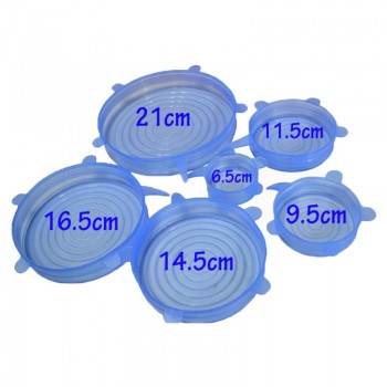 6PCS/Set Silicone pots pan lids Bowl Cup cover Stretch Suction Kitchen Cooking Food Hopper Home Stopper Universal Cookware parts
