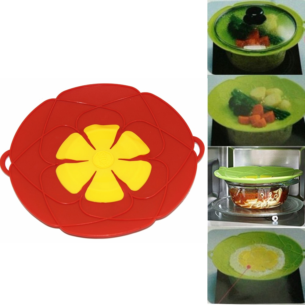 Kitchen Silicone lid Spill Stopper Cover For Pot Pan Kitchen Accessories Cooking Tools Flower Cookware