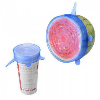 Creative 6pcs/set of Silicone Cover Fresh Stretch Bowl Vacuum Sealed Lid Microwave/Cup/Mug/Fruit Cap for Kitchen Storage