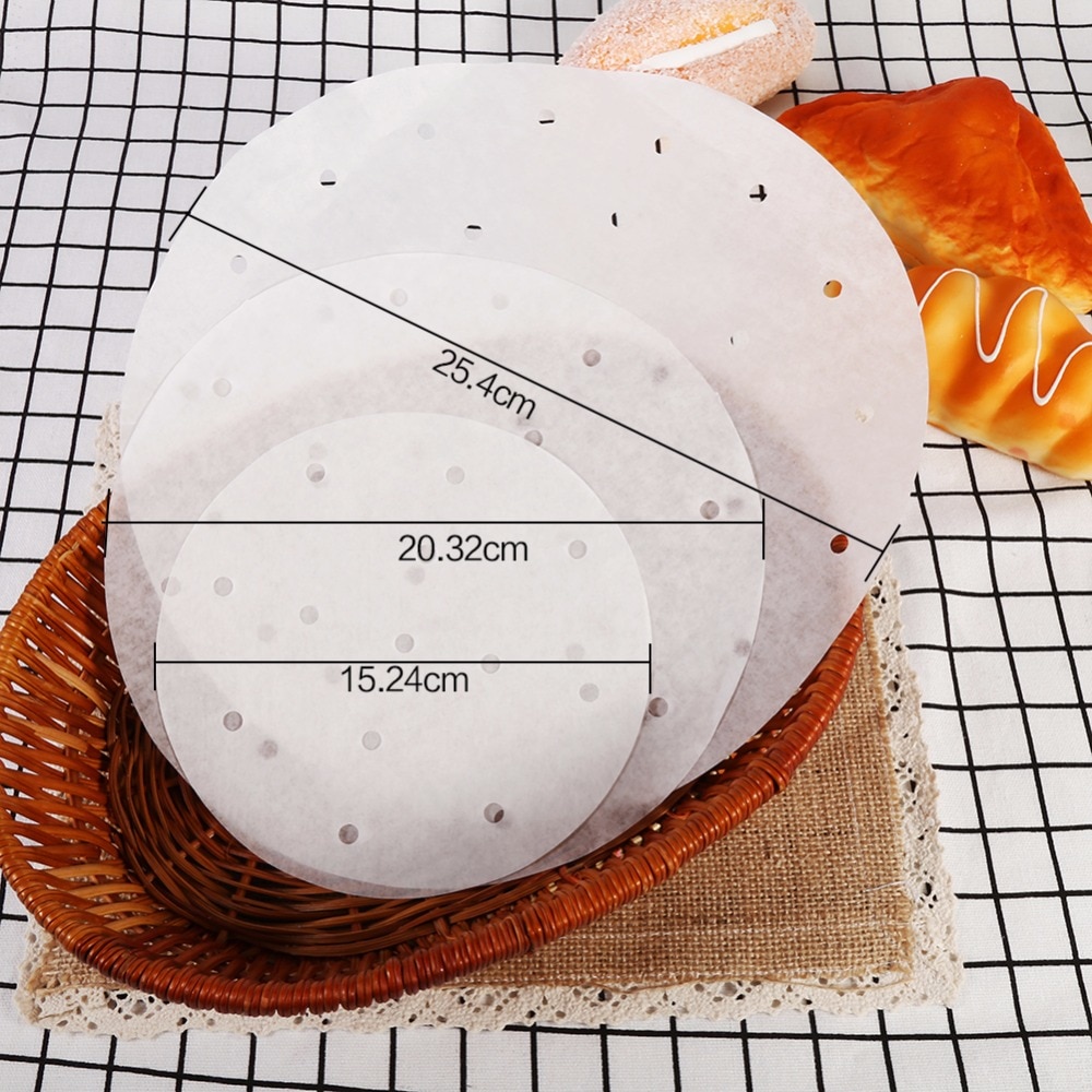 50pcs/lot Bamboo Steamer Dim Sum Paper Non Stick Under Steam Mat Cooking Papers For Food Steamer