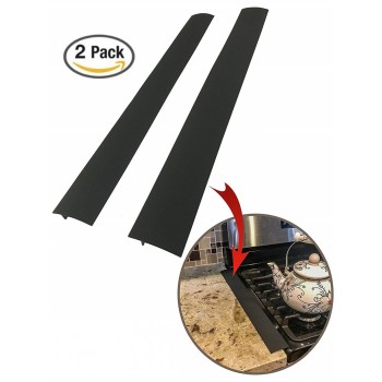 Set Of  2 Kitchen Silicone Stove Counter Gap Cover Heat Resistant Wide amp; Long Gap Filler Seals Spills Between Counter