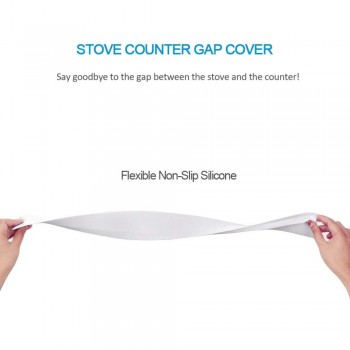 Set Of  2 Kitchen Silicone Stove Counter Gap Cover Heat Resistant Wide amp; Long Gap Filler Seals Spills Between Counter