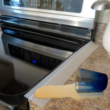 Set Of  2 Kitchen Silicone Stove Counter Gap Cover Heat Resistant Wide amp; Long Gap Filler Seals Spills Between Counter