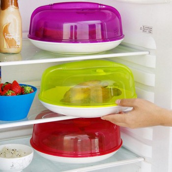 Plastic Fridge Plate Cover Practical Microwave Heating Lid Food Safety Creative Home Supplies Anti-Sputtering Cover Useful