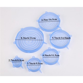 2019 New Universal Silicone Lid 6pcs Keep Pet Food Fresh Fit Pan Bowl Dish Fruit amp; Vegetables Wrap Great Seal Can Stretch Lids