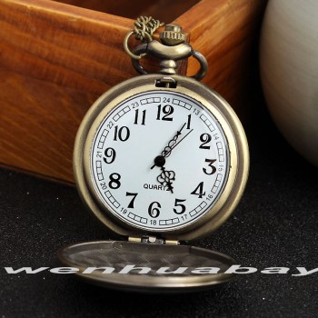 Vintage USSR Soviet Badges Sickle Hammer Pocket Watch Necklace Bronze Pendant Chain Clock CCCP Russia Emblem Communism Men Women