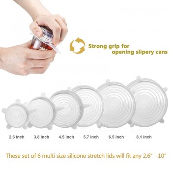 6PCS thickened Silica gel stretch lid food Preservation cover wrap bowl pot lids vacuum sealing tool cooking Kitchen accessories