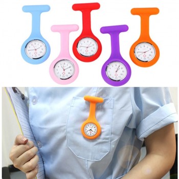 Silicone Fashion Silicone Nurses Watch Brooch Tunic Fob Pocket Stainless Dial Watches Fob Watch With Free Battery  39J