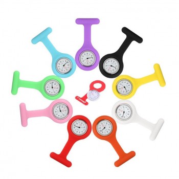 Silicone Fashion Silicone Nurses Watch Brooch Tunic Fob Pocket Stainless Dial Watches Fob Watch With Free Battery  39J