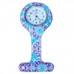 TZ#501 Geometric Flowers Silicon Nurse Doctor Paramedic Tunic Brooch Fob Watch Free Shipping