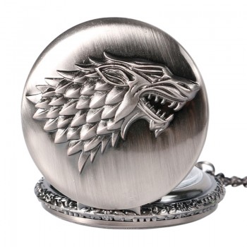 2016 Antique Game of Thrones Strak Family Crest Winter is Coming Design Pocket Watch Unique Gifts Unisex Fob Clock