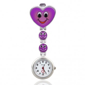 Women Fob Watch Cute Heart Analog Quartz Movement Nurse Brooch Pocket Watch Women Fashion Girl Clip Hanging Watches hot sale