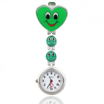 Women Fob Watch Cute Heart Analog Quartz Movement Nurse Brooch Pocket Watch Women Fashion Girl Clip Hanging Watches hot sale