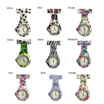 Colorful Silicone Round Dial Quartz Pocket Nurse Watch Quartz Brooch Doctor Nurse Hanging Watches LXH