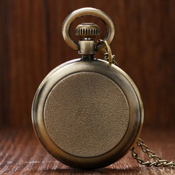 Bronze Mens Roman Pocket Watch Antique Numerals Chain Necklace Pendant Quartz 88 TT@88