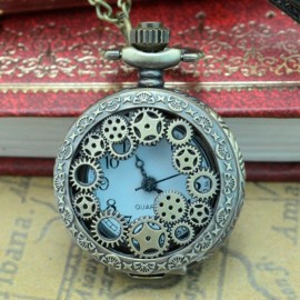 #5001Vintage Steampunk Retro Bronze Design Pocket Watch Quartz Pendant Necklace Gift DROPSHIPPING New Freeshipping Hot Sales