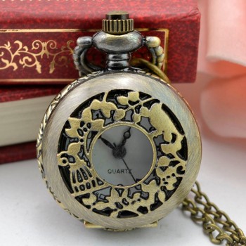 #5001Vintage Steampunk Retro Bronze Design Pocket Watch Quartz Pendant Necklace Gift DROPSHIPPING New Freeshipping Hot Sales