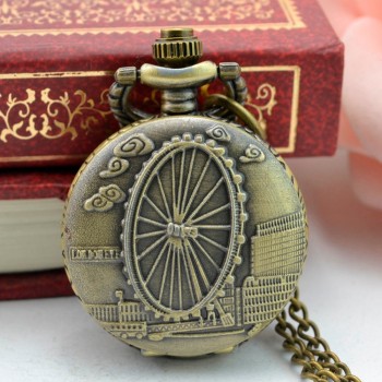 #5001Vintage Steampunk Retro Bronze Design Pocket Watch Quartz Pendant Necklace Gift DROPSHIPPING New Freeshipping Hot Sales