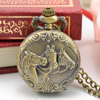 #5001Vintage Steampunk Retro Bronze Design Pocket Watch Quartz Pendant Necklace Gift DROPSHIPPING New Freeshipping Hot Sales