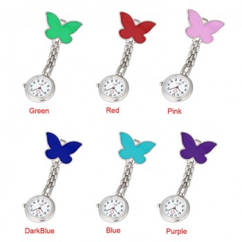 Fashion Womens Watch Nurse Clip-on Fob Brooch Pendant Hanging Butterfly Pocket Watch relogio dropshipping freeshipping #50