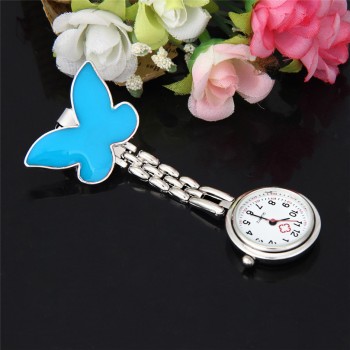 Fashion Womens Watch Nurse Clip-on Fob Brooch Pendant Hanging Butterfly Pocket Watch relogio dropshipping freeshipping #50