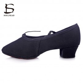 Woman Dance Shoes Canvas Ballet Shoes  Soft Bottom Girls Low Heel Dancing Shoes  Pink/Black/Red Womens Exercise Ballet Shoes