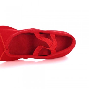 Woman Dance Shoes Canvas Ballet Shoes  Soft Bottom Girls Low Heel Dancing Shoes  Pink/Black/Red Womens Exercise Ballet Shoes