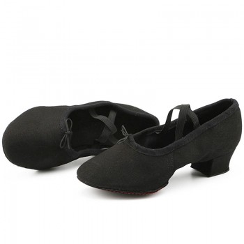 Woman Dance Shoes Canvas Ballet Shoes  Soft Bottom Girls Low Heel Dancing Shoes  Pink/Black/Red Womens Exercise Ballet Shoes