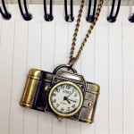 Elegant Unisex GAntique Bronze Camera Design Quartz Pendant Pocket Watch Necklace Chain Gift Drop ship 2018 #D