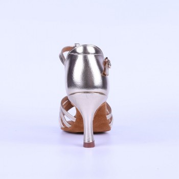 Women Latin Dance Shoes BD 217 Sliver Golden Napper Leather Sole Ladies Salsa Ballroom Dancing Shoes Sandal Dancesport Shining