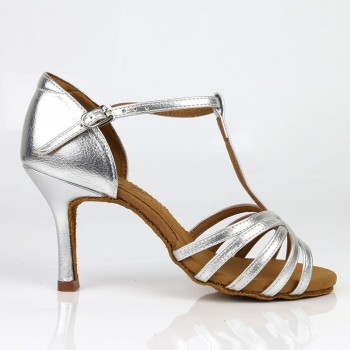 Women Latin Dance Shoes BD 217 Sliver Golden Napper Leather Sole Ladies Salsa Ballroom Dancing Shoes Sandal Dancesport Shining