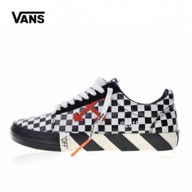 Original Vans Low Classic mens Skateboarding Shoes Mens White c/o Virgil Abloh Vulc Low Top Canvas Shoes Authentic Sneakers