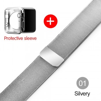 Milanese Loop Band for Apple watch 42mm 38mm Link Bracelet Strap Magnetic adjustable buckle with adapter for iwatch Series 4321