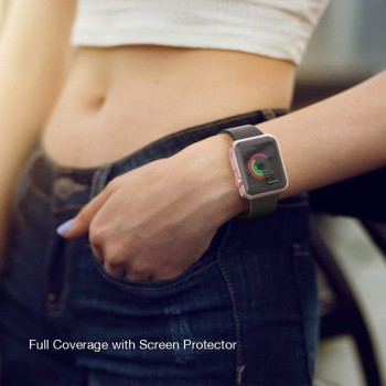 Transparent Cover for Apple Watch Series 3 2 1 38MM 42MM 360 Full Soft Clear TPU Screen Protector Case for iWatch 4 44MM 40MM