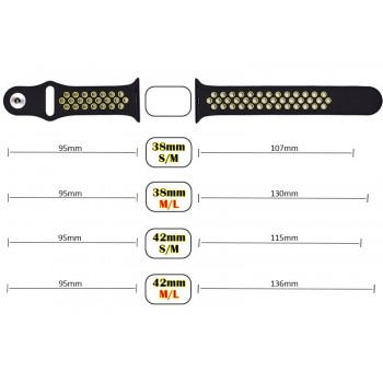 New Breathable Silicone Sports Band for Apple Watch 4 3 2 1 42MM 38MM rubber strap bands for Nike+ Iwatch 4 3 40mm 44mm