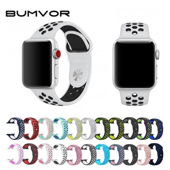 NK6 Sport Silicone Watchband  Breathable hole  Replacement Strap for Apple watch series 1 2 3 4 Strap 40/44MM 38/42MM Bracelet
