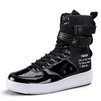 2018 Personality High Top Couple Boots Fashion Solid Color Cool Street Skateboarding Shoes Anti-skid Sole Outdoor Sports Shoes