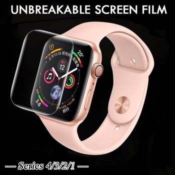 Abdo Not Glass Clear Full Coverage Protective Film for iWatch 4 40MM 44MM Screen Protector Cover for Apple Watch 3 2 1 38MM 42MM