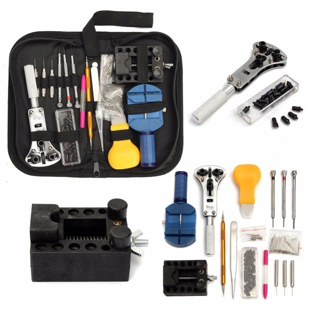 144Pcs Watch Tools Watch Opener Remover Spring Bar Repair Pry Screwdriver Clock Watch Repair Tool Kit Watchmaker Tools Parts