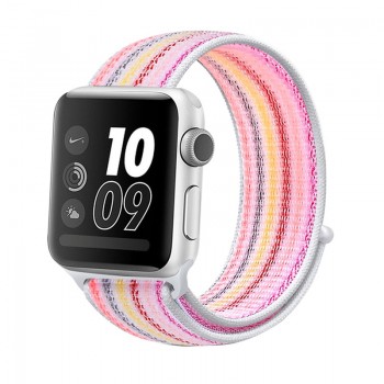 Stripe Colorful Nylon Loop Breathable Watchband for Apple Watch iWatch 4 Sports amp; Edition Sport Bracelet Strap Wrist Watch Band