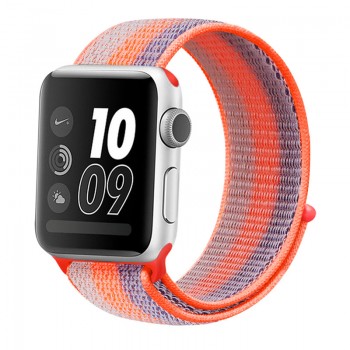 Stripe Colorful Nylon Loop Breathable Watchband for Apple Watch iWatch 4 Sports amp; Edition Sport Bracelet Strap Wrist Watch Band