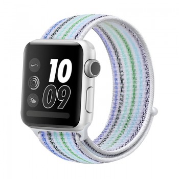 Stripe Colorful Nylon Loop Breathable Watchband for Apple Watch iWatch 4 Sports amp; Edition Sport Bracelet Strap Wrist Watch Band