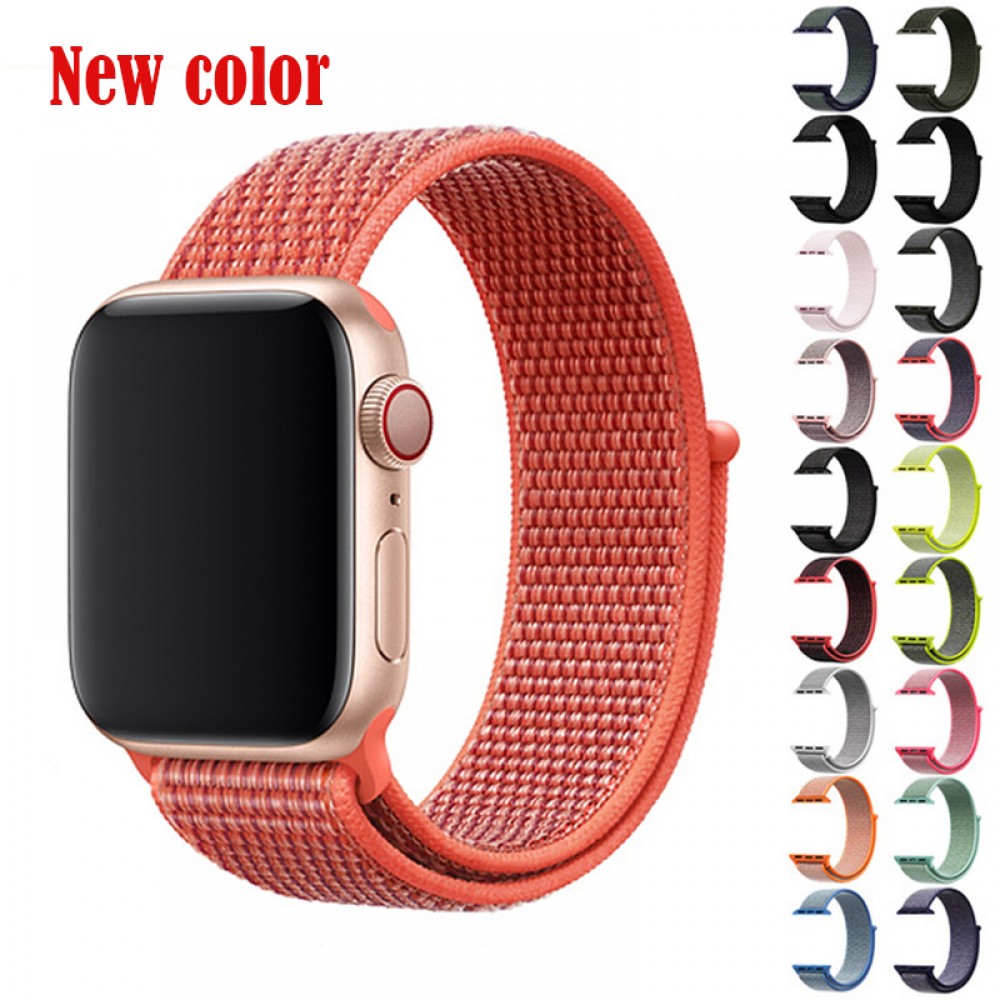 Latest Upgrade Woven Nylon Watchband straps for iWatch Apple Watch Sport loop bracelet amp;fabric band 40/44/38/42mm series 1 2 3 4