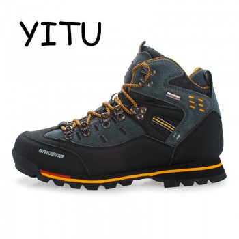 YITU Breathable Outdoor Hiking Shoes Camping Mountain Climbing Hiking Boots Men Waterproof Sport Fishing Boots Trekking Sneakers