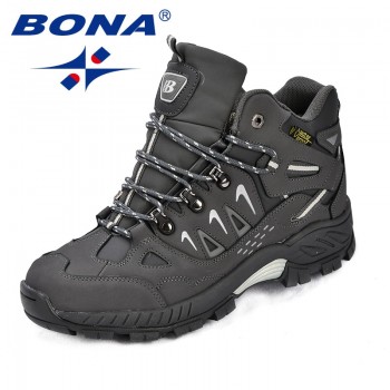 BONA New Classics Style Men Hiking Shoes Action Leather Men Athletic Shoes Lace Up Outdoor Men Jogging Sneakers Free Shipping