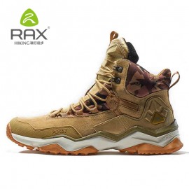 RAX Men New Outdoor Hiking Boots Genuine Leather Sports Shoes Waterproof Hiking Shoes Anti-Slip Mountain Boots 63-5B370