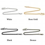 37.5cm Vintage Antique Quartz Pocket Watch Chain  Alloy Watch Chains Bronze/White/Black/Rose Gold