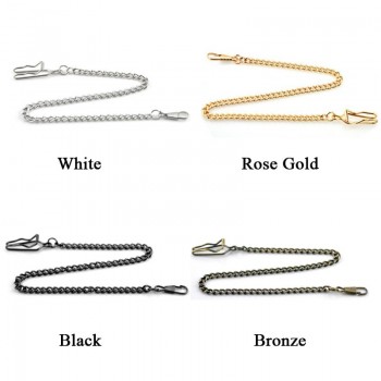 37.5cm Vintage Antique Quartz Pocket Watch Chain  Alloy Watch Chains Bronze/White/Black/Rose Gold