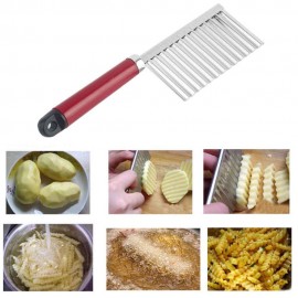 1pcs New Potato Knife Stainless Steel Potato Chip Dough Vegetable Crinkle Wavy Cutter High Quality Slicer Fruits Knife Food